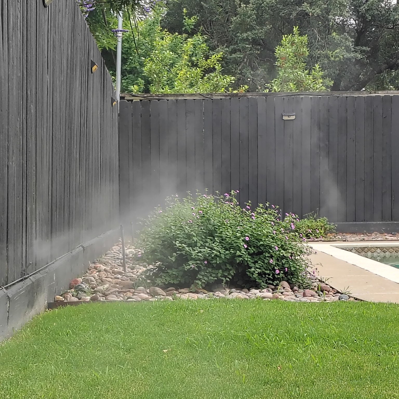 Cool misting system installation.